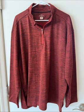 Blue Mountain Men's Zip-Up Sweater - Red Heather XXL